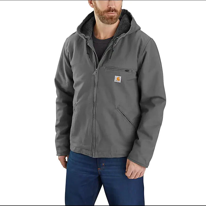 Carhartt Relaxed Fit Washed Duck Sherpa-Lined Jacket #104392 - Image 2
