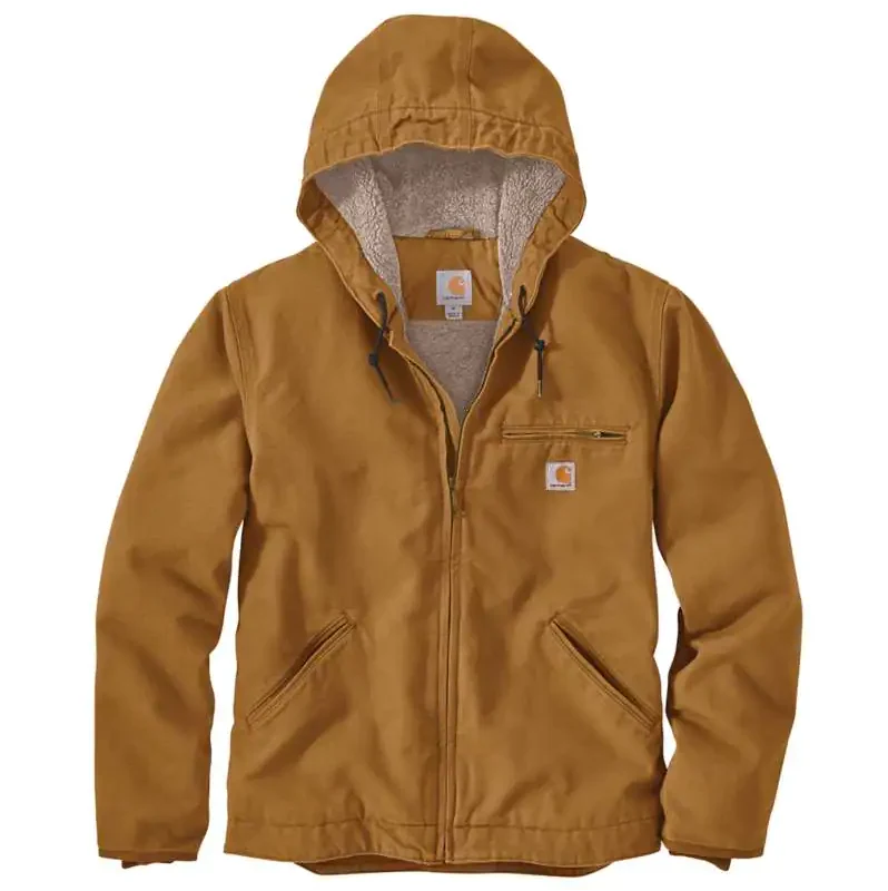 Carhartt Relaxed Fit Washed Duck Sherpa-Lined Jacket #104392 - Image 4