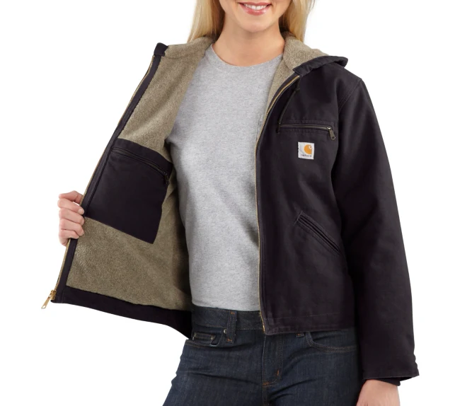 Carhartt Women's Sierra Sandstone Jacket Sherpa Lined #104292 - Image 3