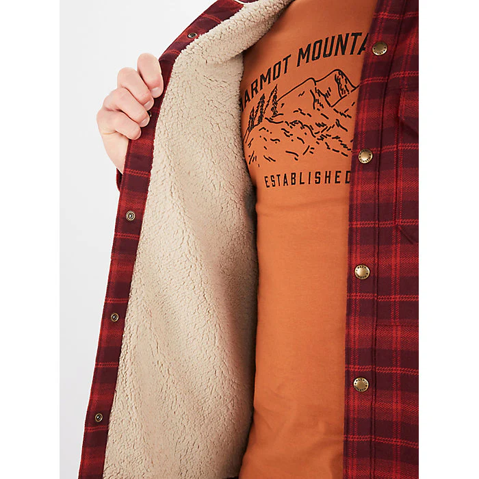 Marmot Men's Ridgefield Sherpa Fleece-Lined Flannel Shirt - Image 3