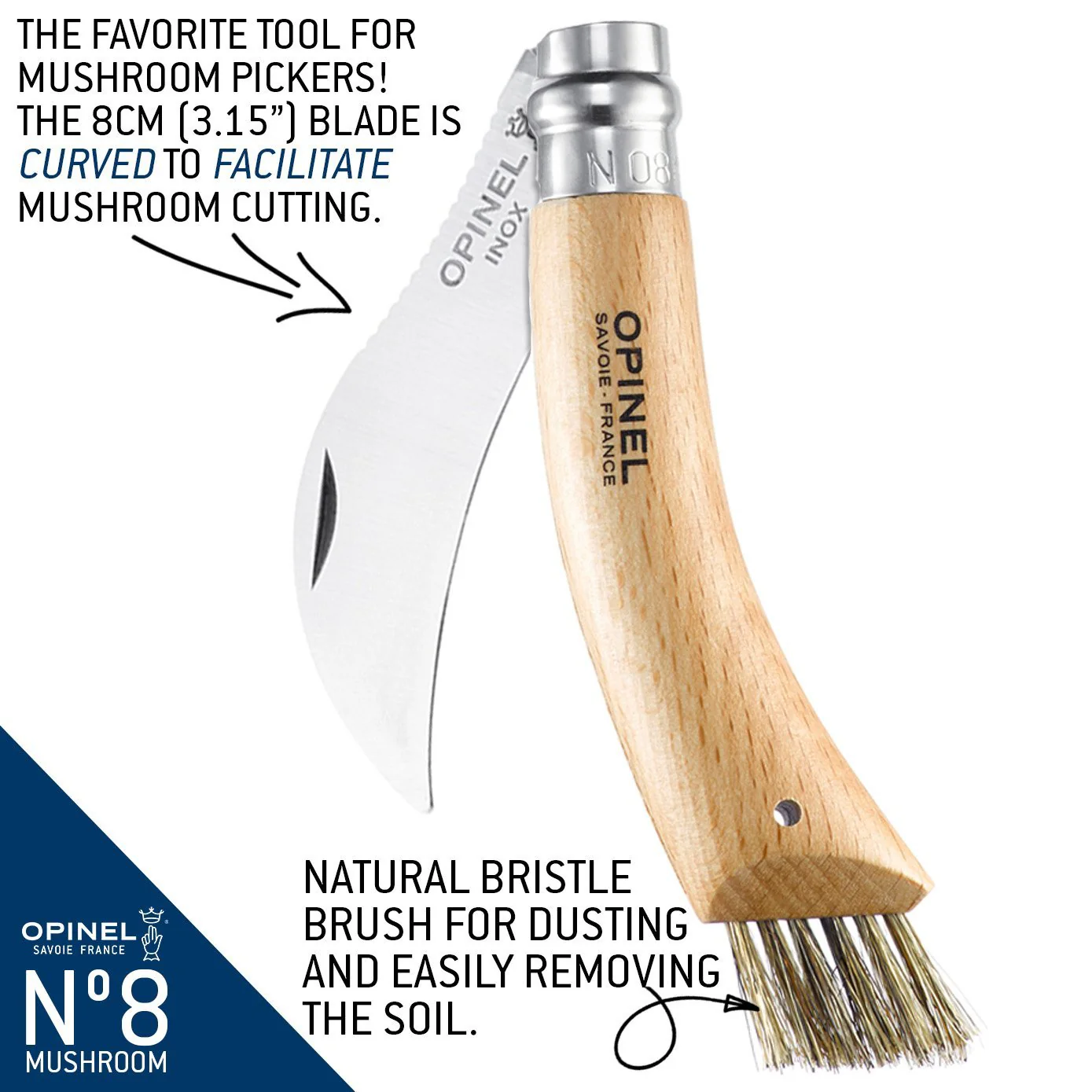 Opinel No. 8 Mushroom Knife - Image 2