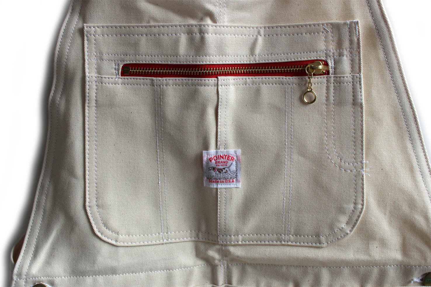 L C King Natural Drill Painters Overalls w/ Zip Apron - Image 4
